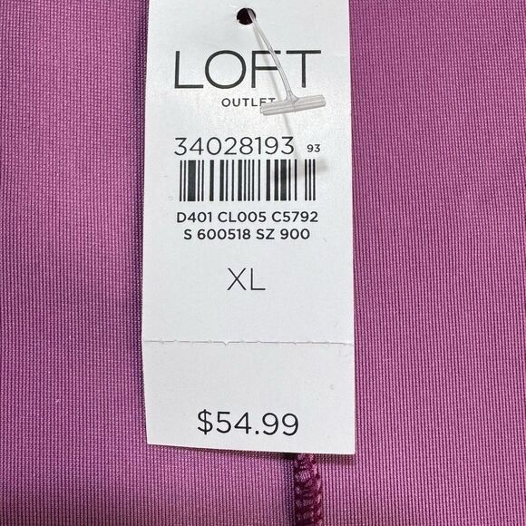 LOFT Women's Purple Velour Long Sleeve‎ V Neck Stretch Size XL NWT $55 - Picture 10 of 12